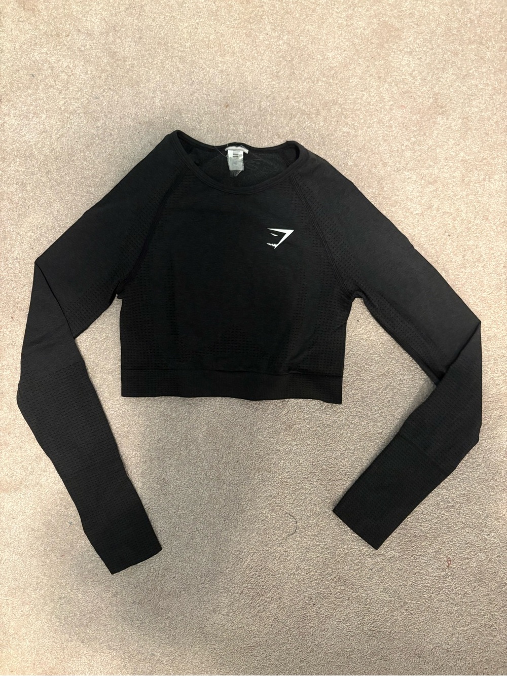 Gymshark Black Seamless Long-Sleeve Crop Top